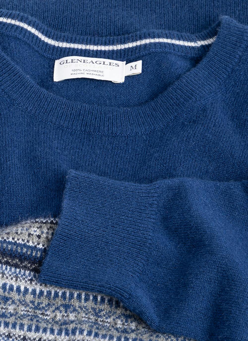  Pure Cashmere Fairisle Crew Neck Jumper