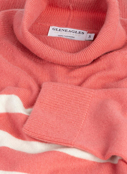  Cashmere Polo Neck Stripe Jumper