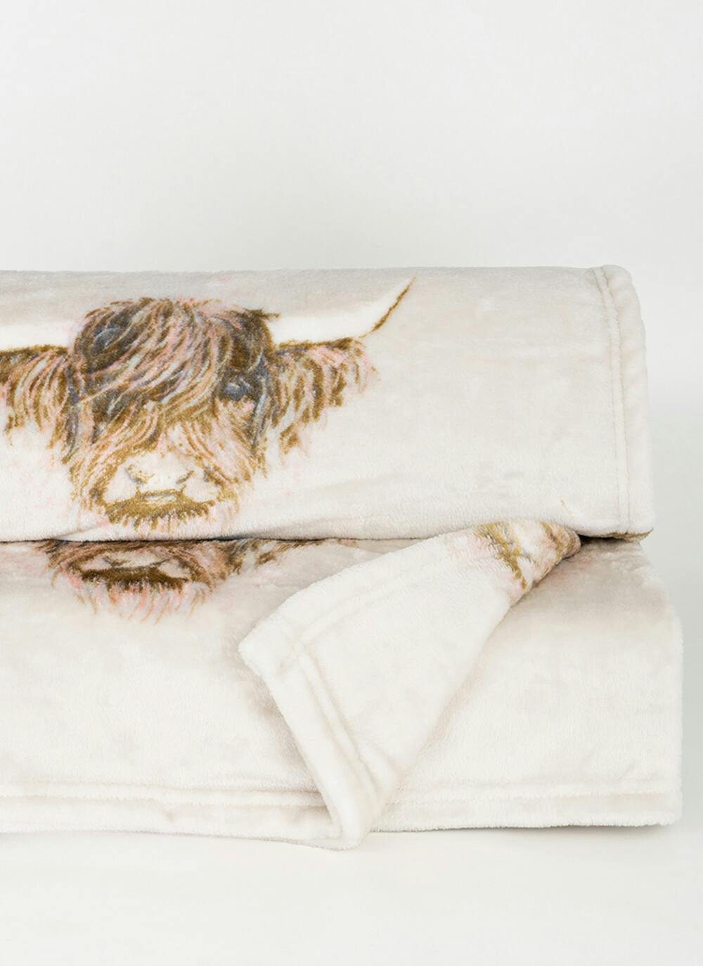 Highland Cow Fleece Throw